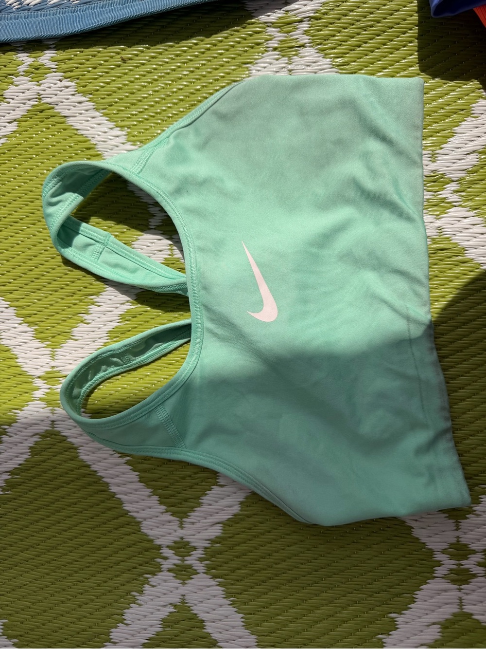 Nike Mint Sports Bra with White Swoosh